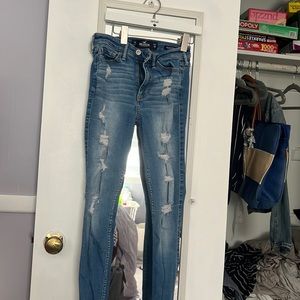 Blue Hollister ripped jeans
